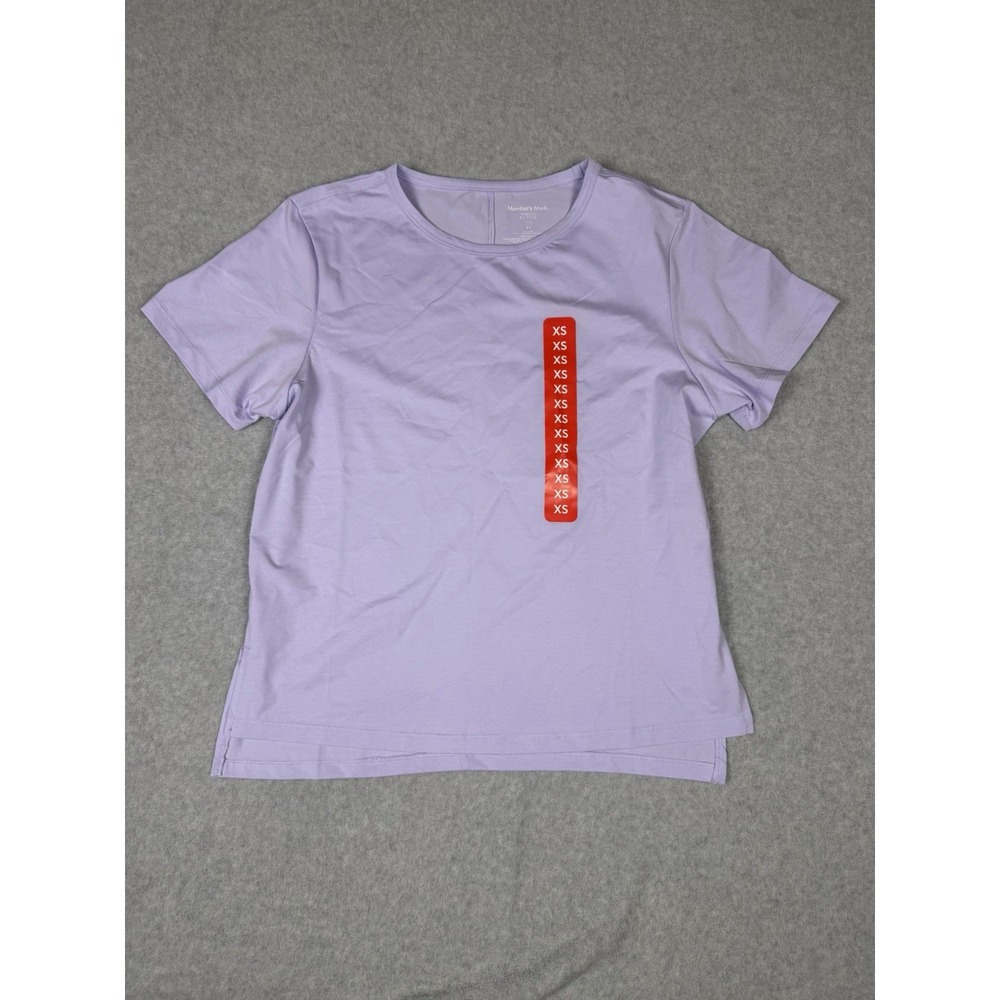 Member's Mark Women's XS Active Tee, Purple, Relaxed Fit with Side Slit